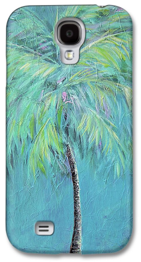 Caribbean Blue Palm Tree Painting - Phone Case