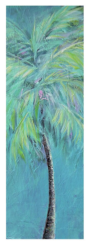 Caribbean Blue Palm Tree Painting - Yoga Mat