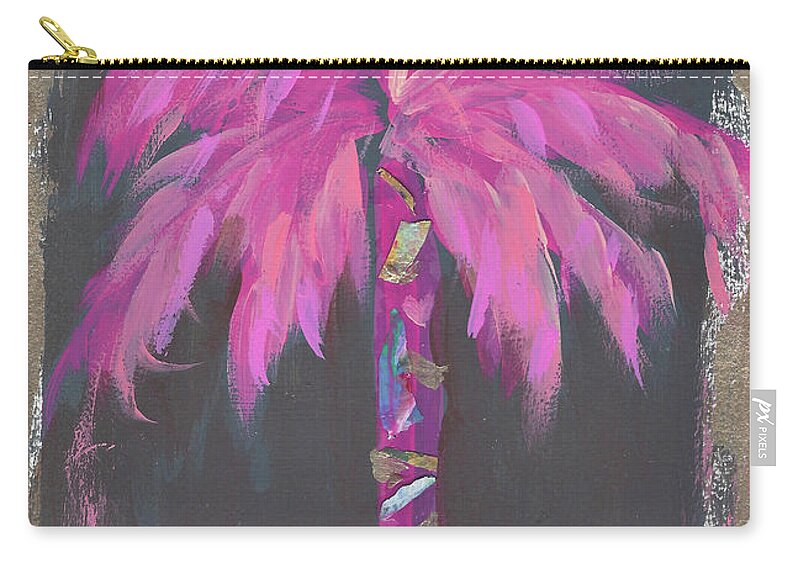 Coconut Beach Pink Palm Tree Painting no 55 - Zip Pouch