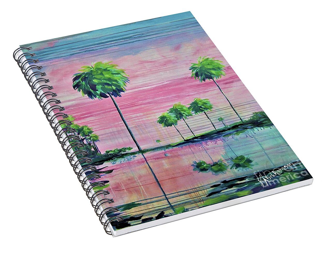 Intercoastal Pink Sky Reflections 1 - Spiral Notebook