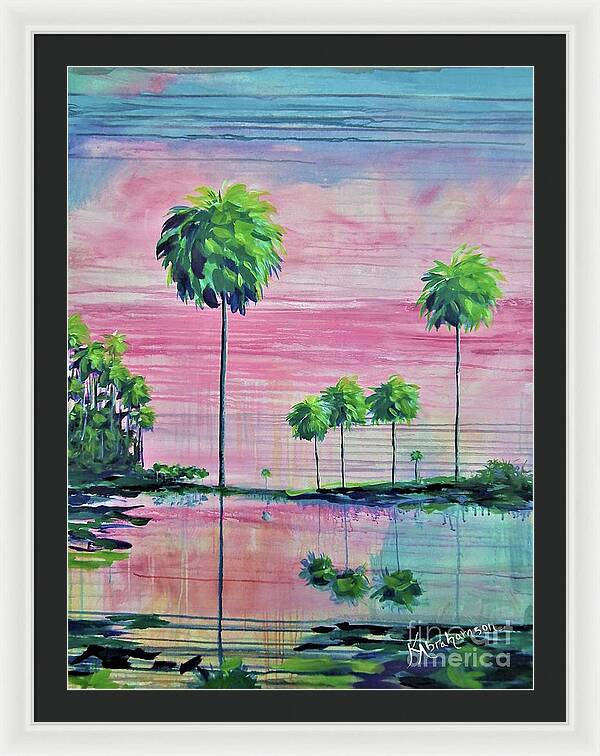 Intercoastal Pink Sky Reflections 1 - Framed Print