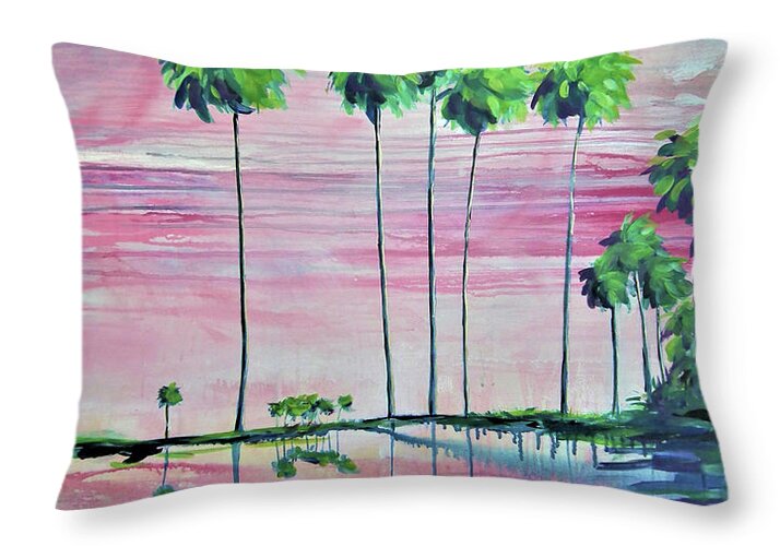 Intercoastal Pink Sky Reflections 2 - Throw Pillow
