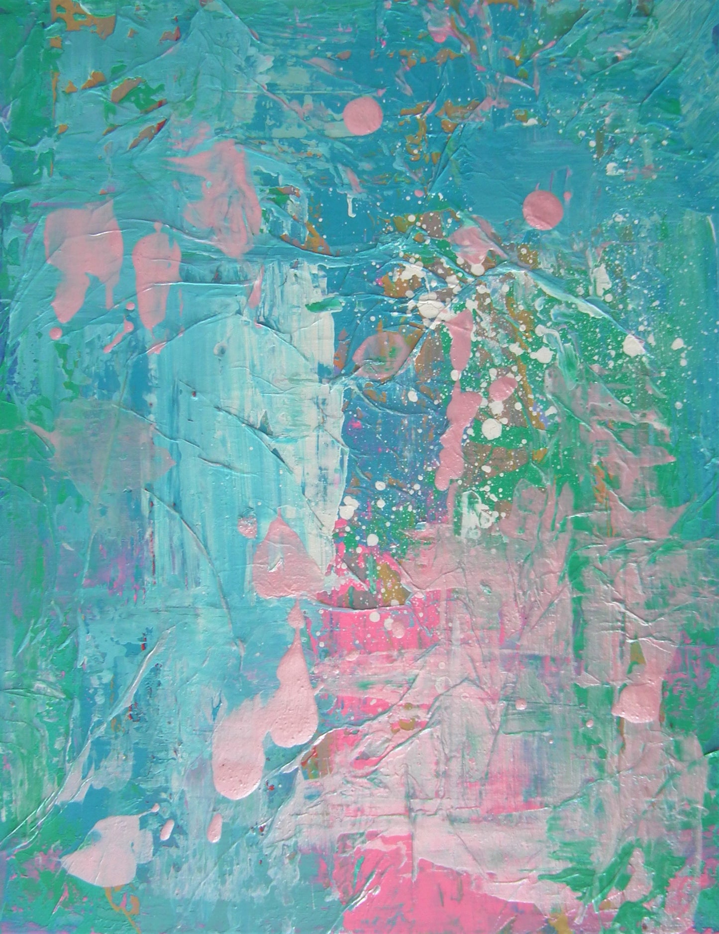 "April Lily 1" Framed Abstract Painting 11x14"