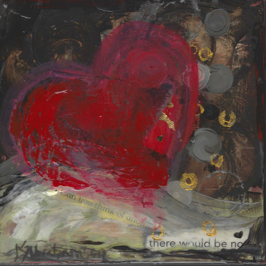 "Kiss" Abstract Heart Painting 8x8"