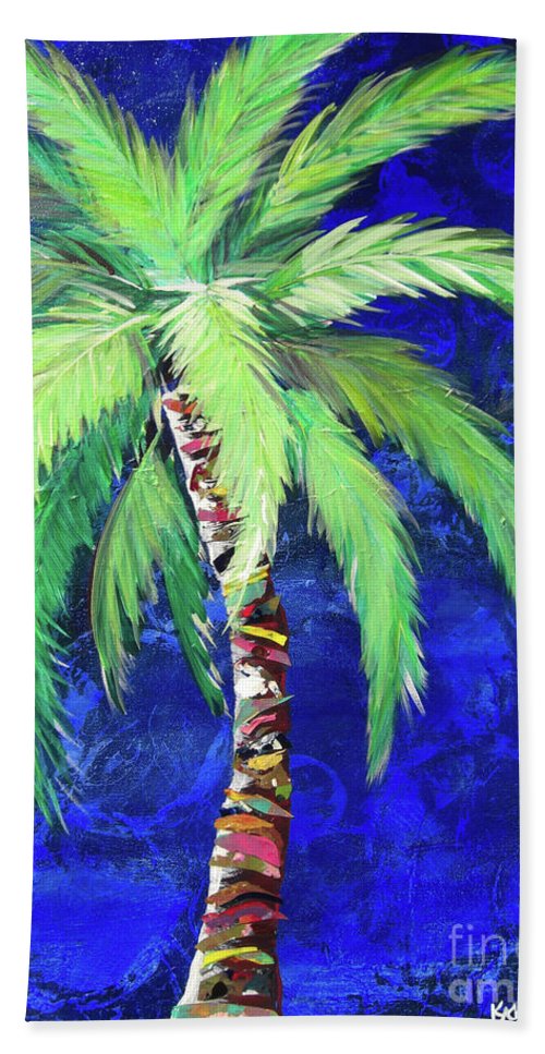 Cobalt Blue Palm II - Beach Towel