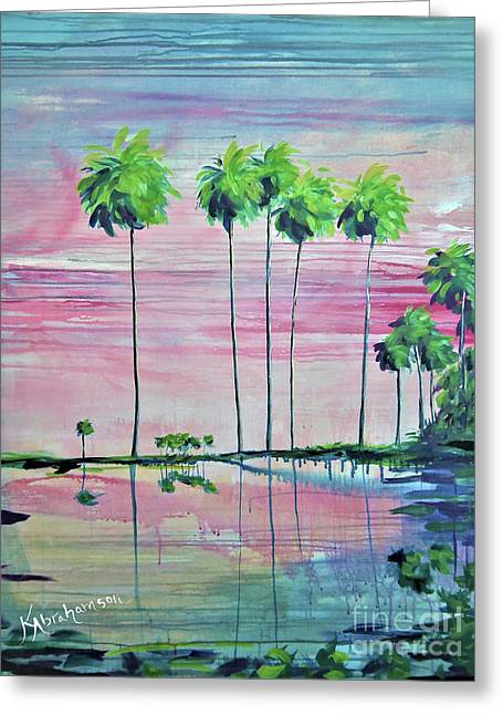 Intercoastal Pink Sky Reflections 2 - Greeting Card