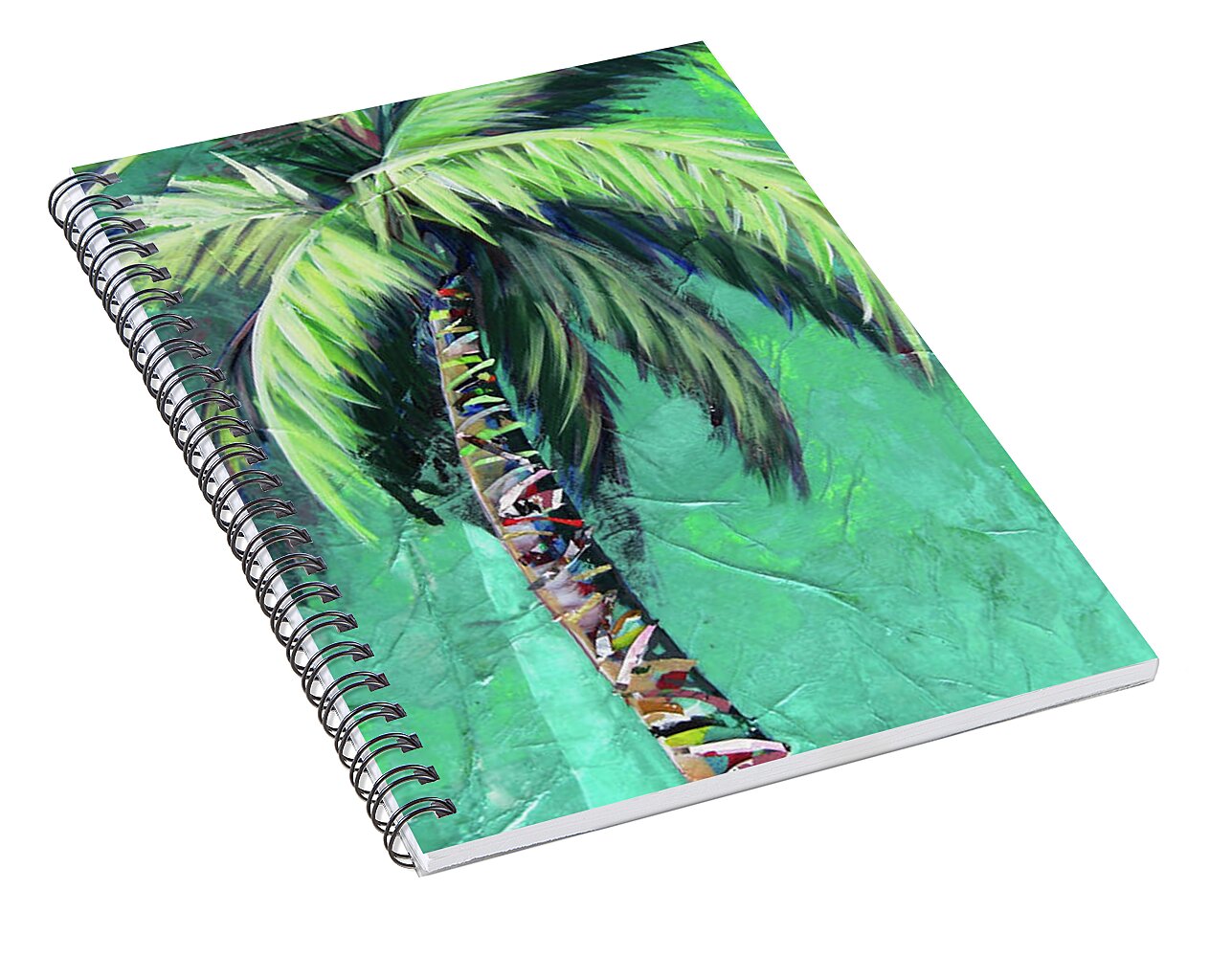 Aqua Palm Tree - Spiral Notebook