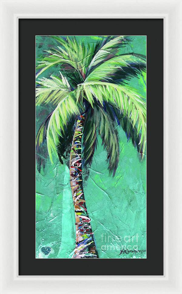 Aqua Palm Tree - Framed Print