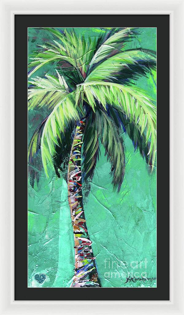 Aqua Palm Tree - Framed Print