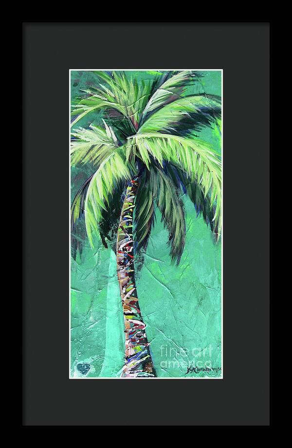 Aqua Palm Tree - Framed Print