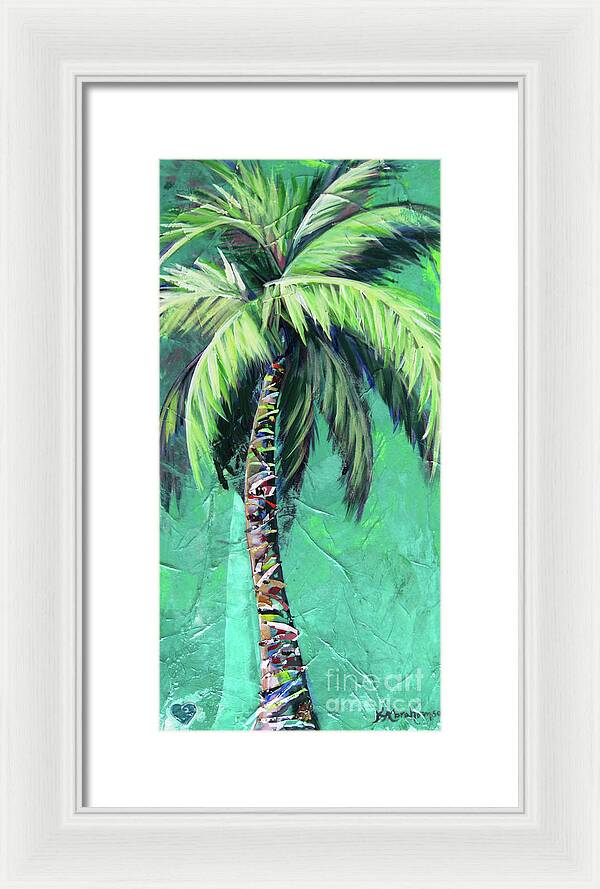 Aqua Palm Tree - Framed Print