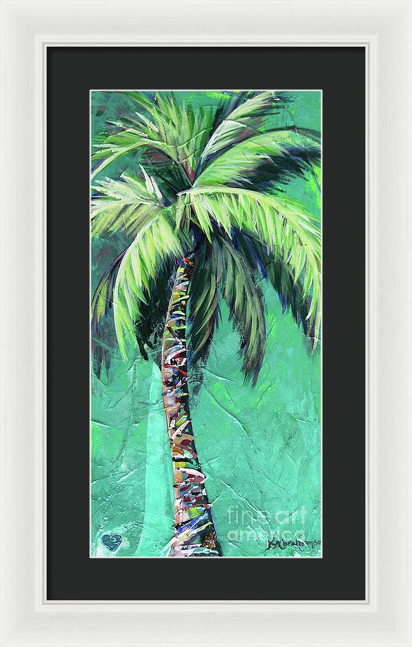 Aqua Palm Tree - Framed Print