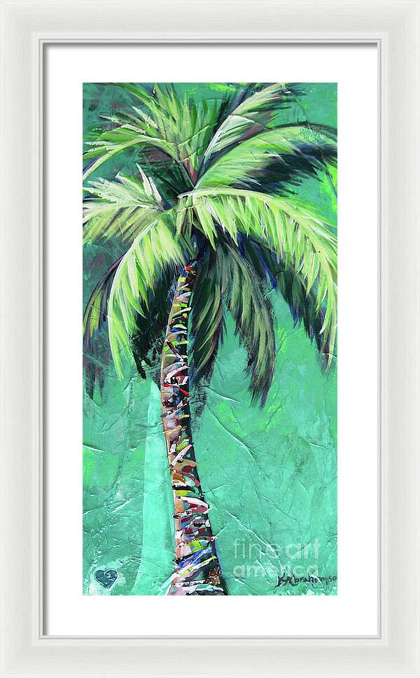 Aqua Palm Tree - Framed Print