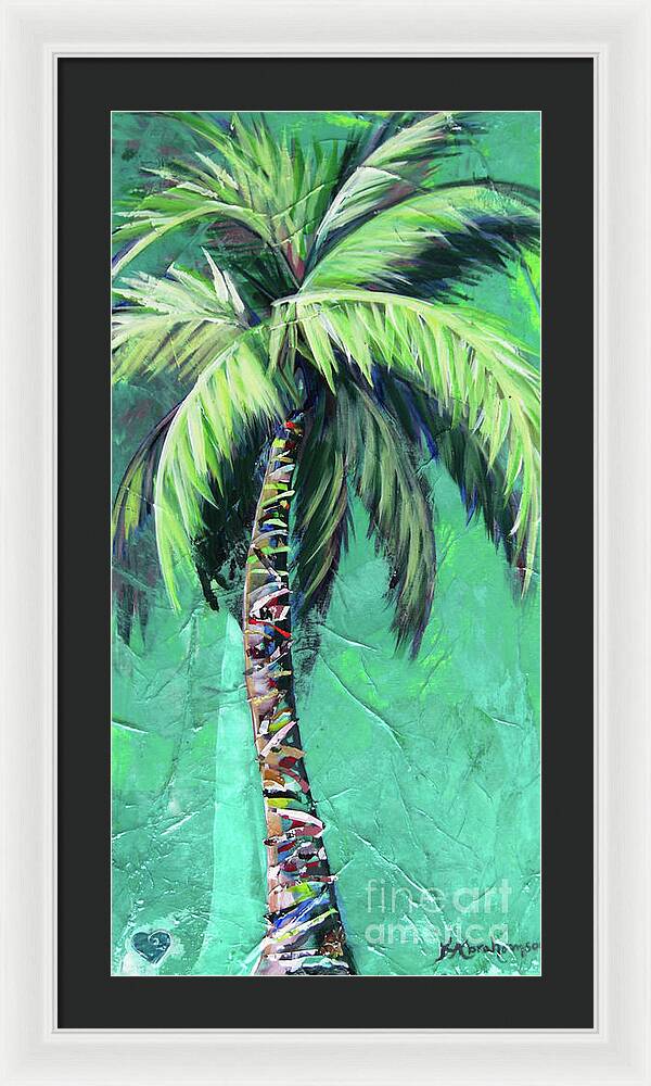 Aqua Palm Tree - Framed Print