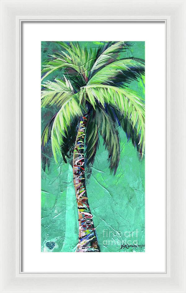 Aqua Palm Tree - Framed Print