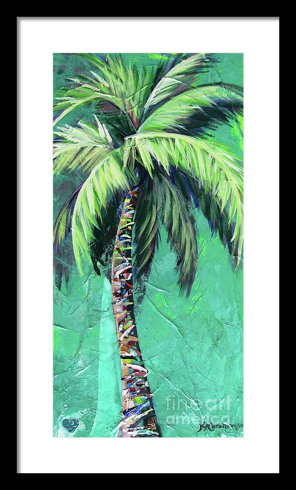 Aqua Palm Tree - Framed Print