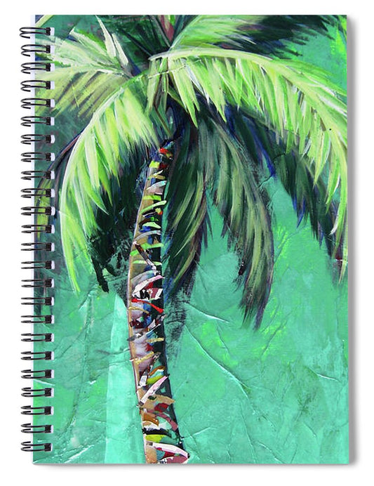 Aqua Palm Tree - Spiral Notebook