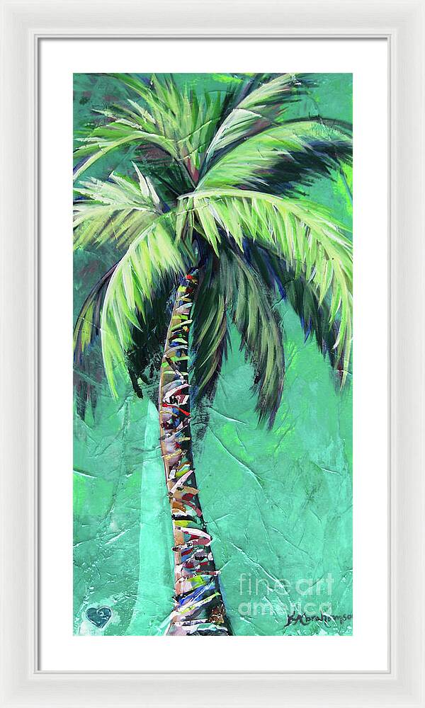 Aqua Palm Tree - Framed Print