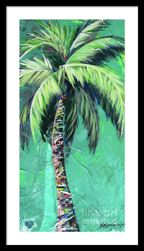 Aqua Palm Tree - Framed Print