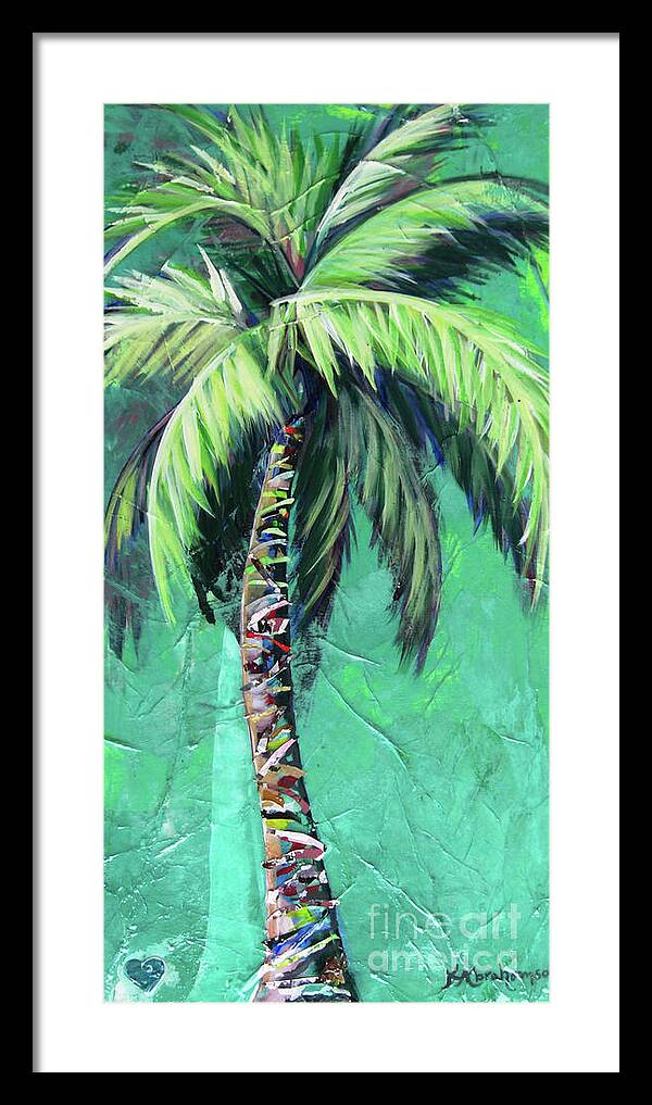 Aqua Palm Tree - Framed Print