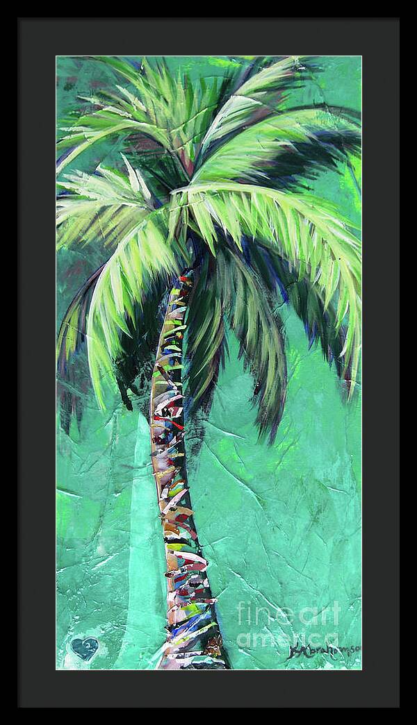 Aqua Palm Tree - Framed Print