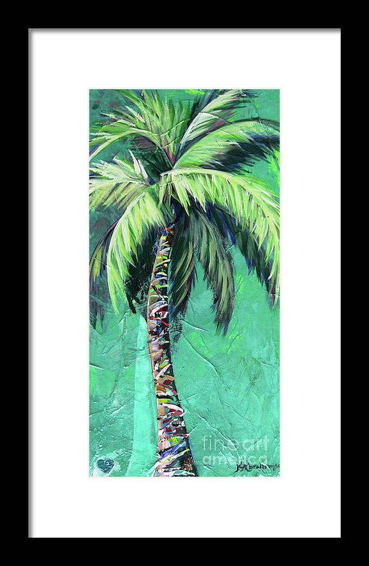 Aqua Palm Tree - Framed Print