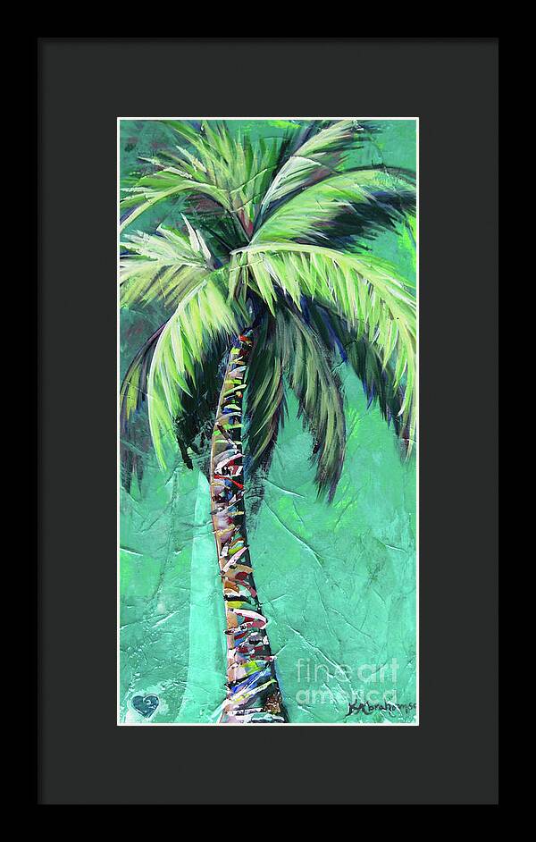 Aqua Palm Tree - Framed Print