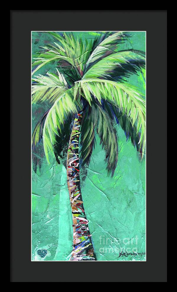 Aqua Palm Tree - Framed Print