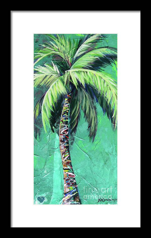 Aqua Palm Tree - Framed Print