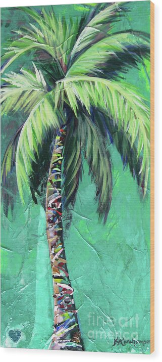 Aqua Palm Tree - Wood Print