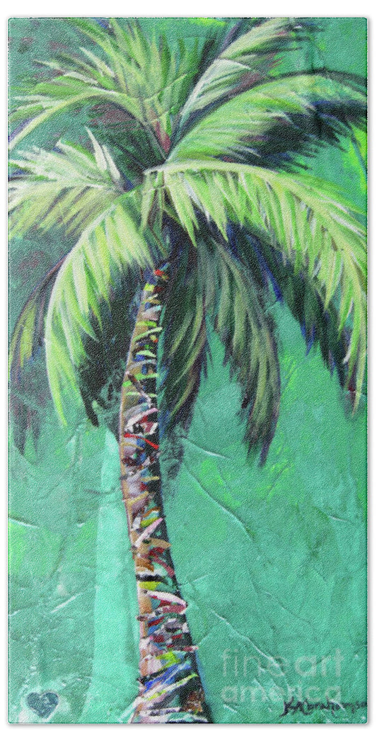 Aqua Palm Tree - Beach Towel