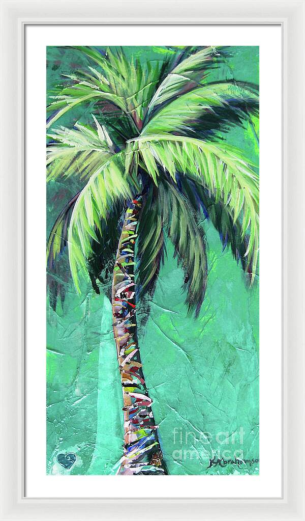 Aqua Palm Tree - Framed Print