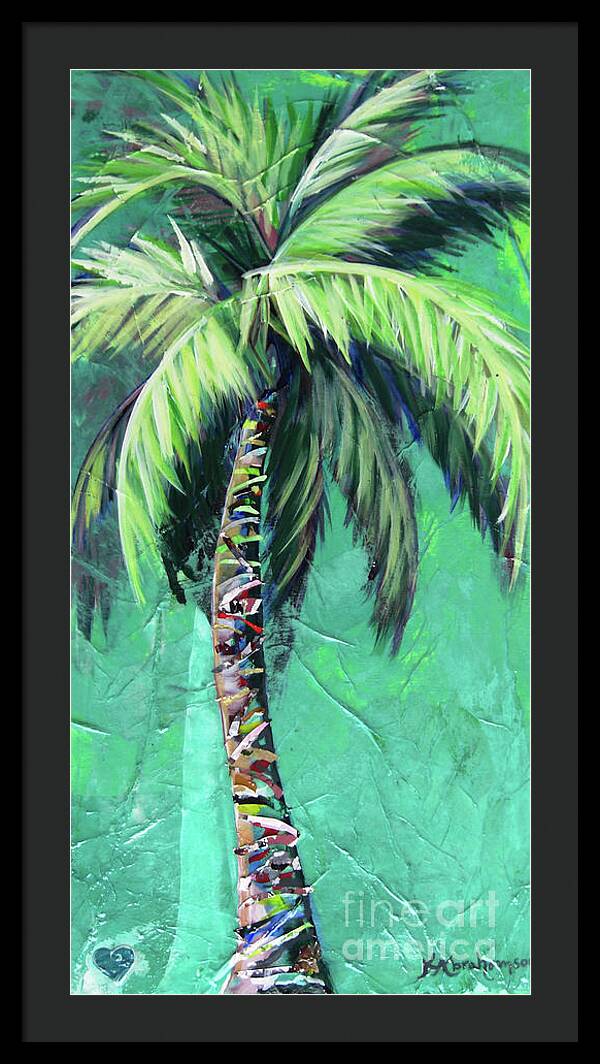 Aqua Palm Tree - Framed Print