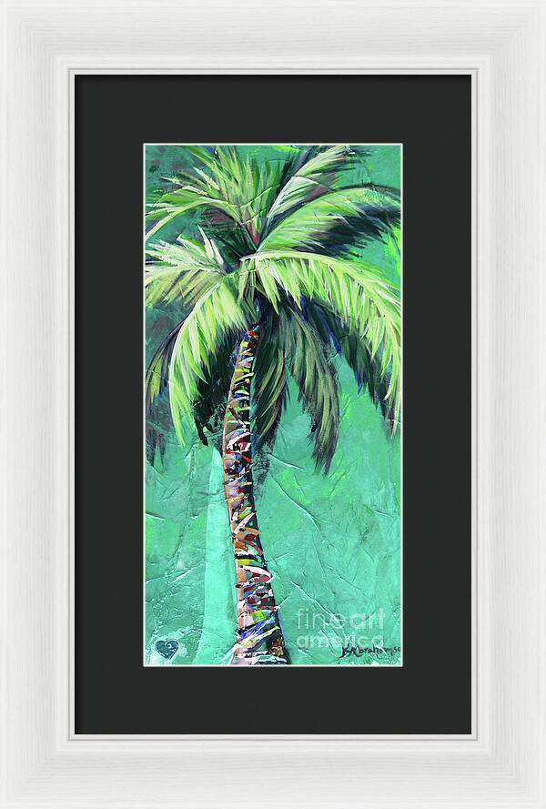 Aqua Palm Tree - Framed Print