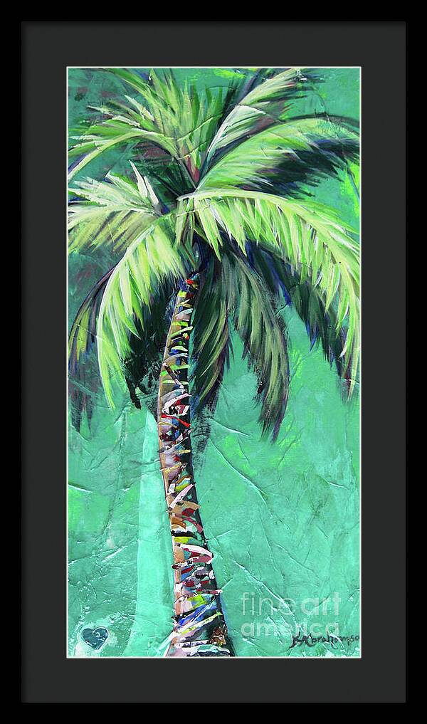 Aqua Palm Tree - Framed Print