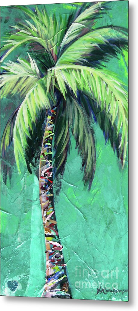 Aqua Palm Tree - Metal Print