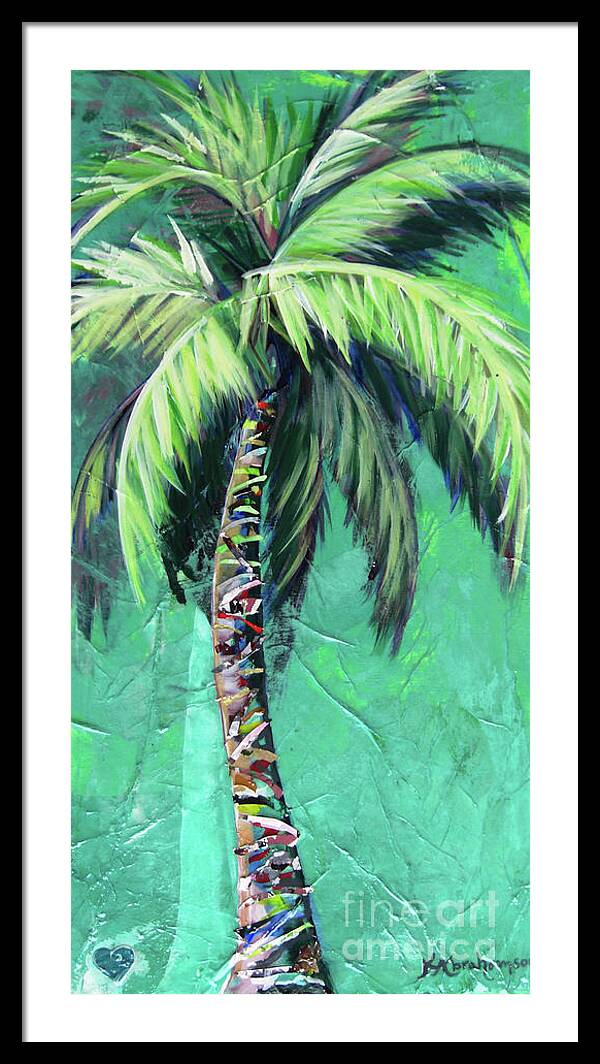 Aqua Palm Tree - Framed Print