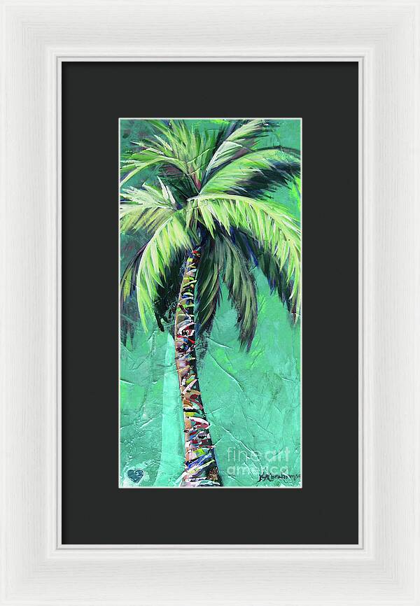 Aqua Palm Tree - Framed Print