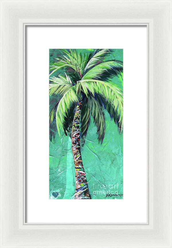 Aqua Palm Tree - Framed Print