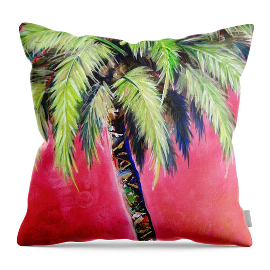 Blushing Pink Palm - Throw Pillow