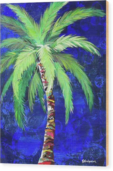 Cobalt Blue Palm II - Wood Print