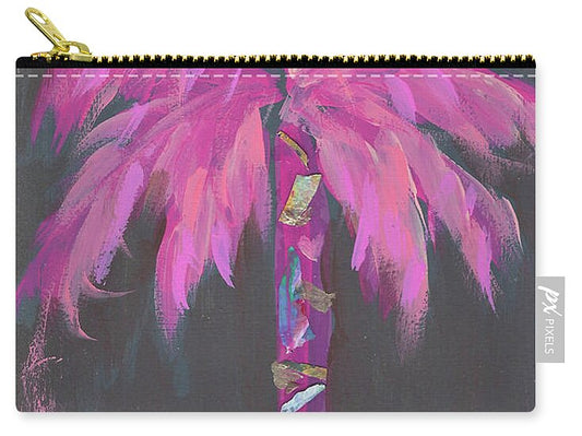 Coconut Beach Pink Palm Tree Painting no 55 - Zip Pouch