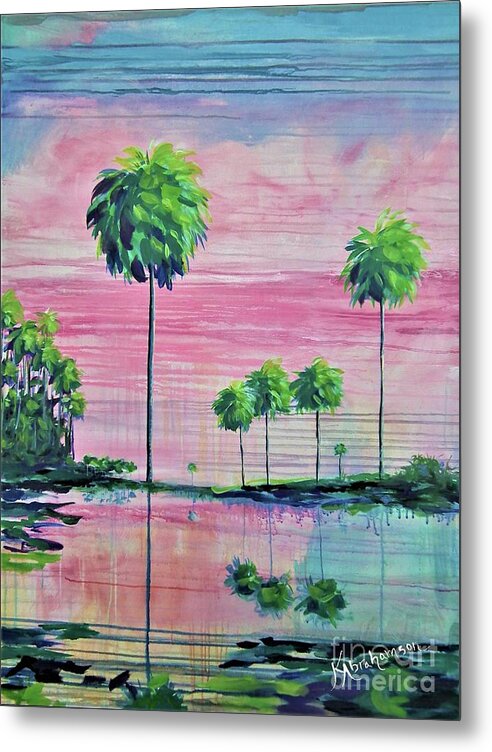 Intercoastal Pink Sky Reflections 1 - Metal Print