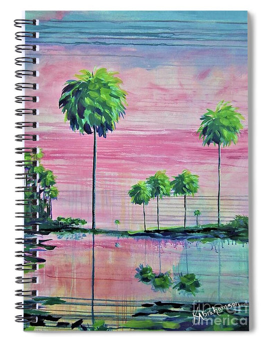 Intercoastal Pink Sky Reflections 1 - Spiral Notebook