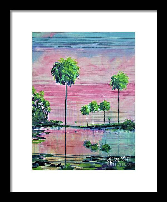 Intercoastal Pink Sky Reflections 1 - Framed Print