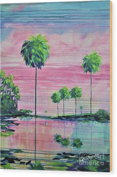 Intercoastal Pink Sky Reflections 1 - Wood Print