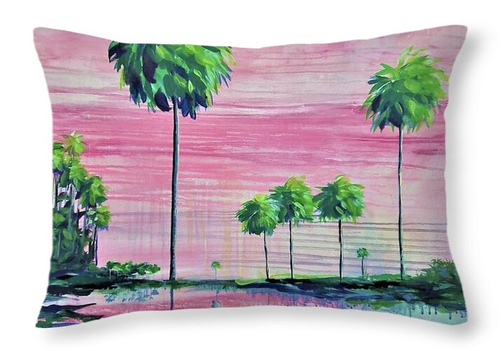 Intercoastal Pink Sky Reflections 1 - Throw Pillow