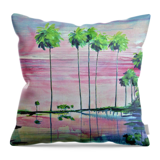 Intercoastal Pink Sky Reflections 2 - Throw Pillow