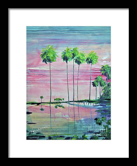 Intercoastal Pink Sky Reflections 2 - Framed Print