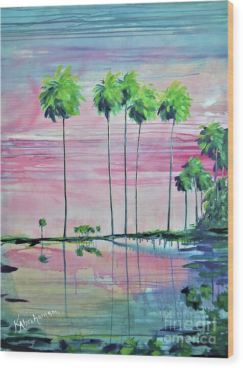 Intercoastal Pink Sky Reflections 2 - Wood Print